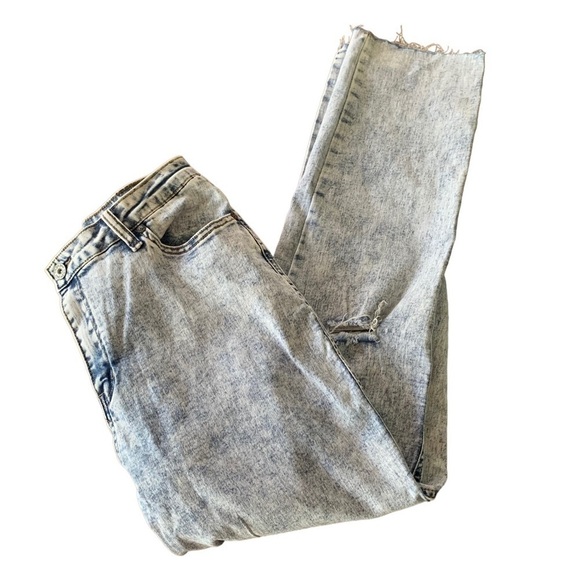Umgee Acid Washed Distressed Knee Frayed Hem Jeans Sz 6 - Picture 9 of 9